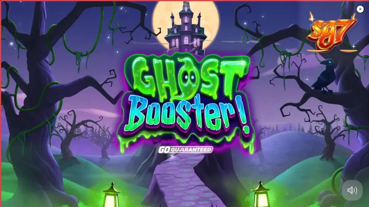 Interface do jogo Ghost Booster com fantasmas e elementos temáticos de Halloween